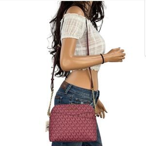 Michael Kors Jet Set Travel Dome Shoulder Crossbody Bag MK Mulberry